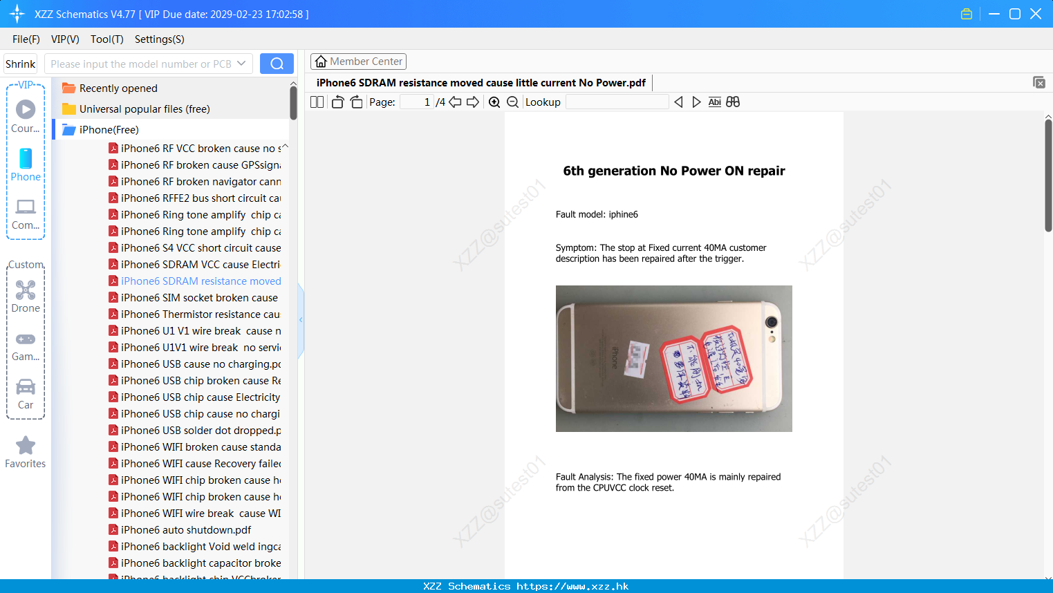 IPhone6 SDRAM Resistance Moved Cause Little Current No Power